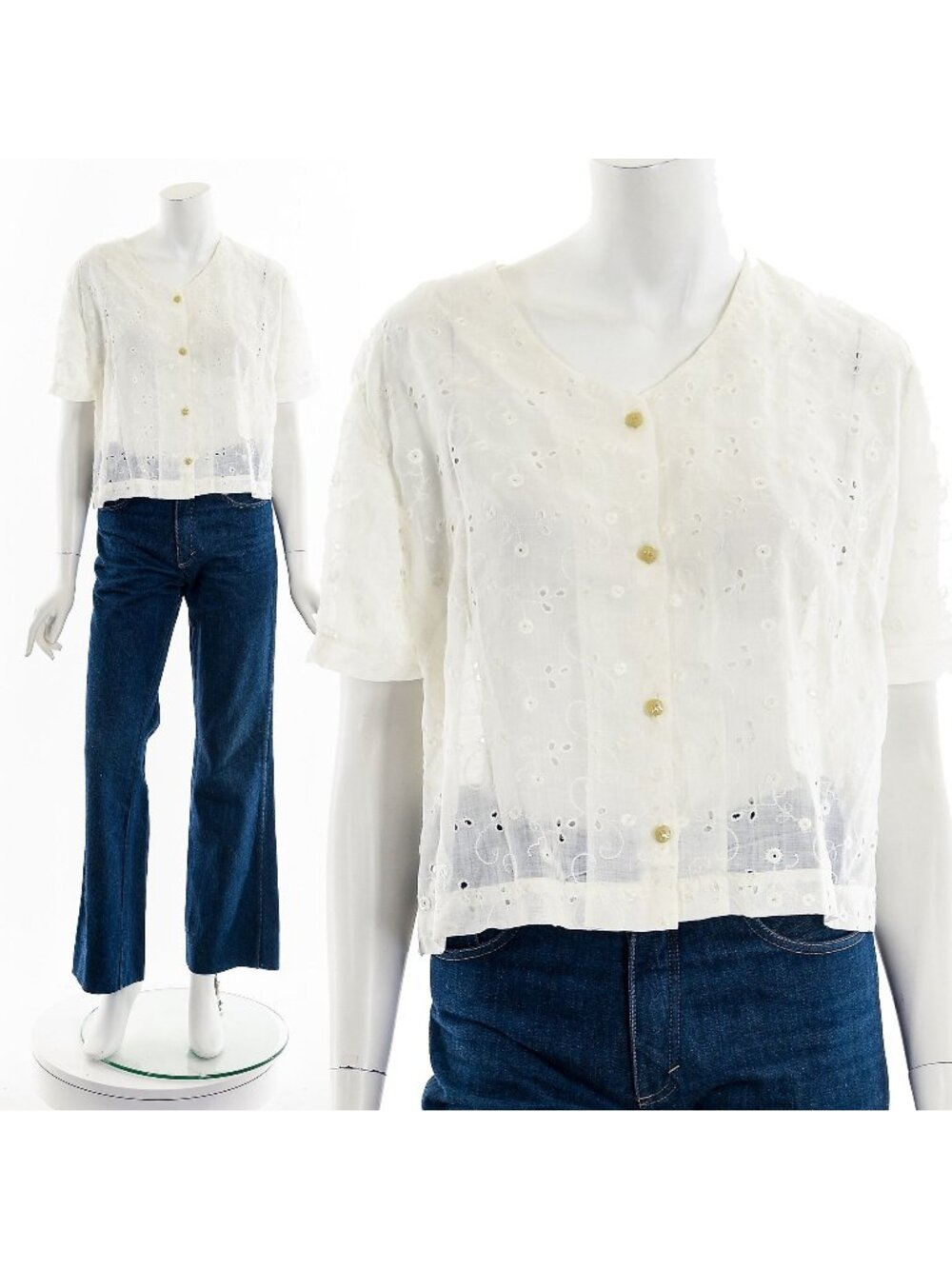 Vintage White Blouse 70s